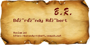 Böröndy Róbert névjegykártya