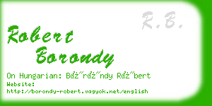 robert borondy business card