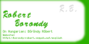 robert borondy business card